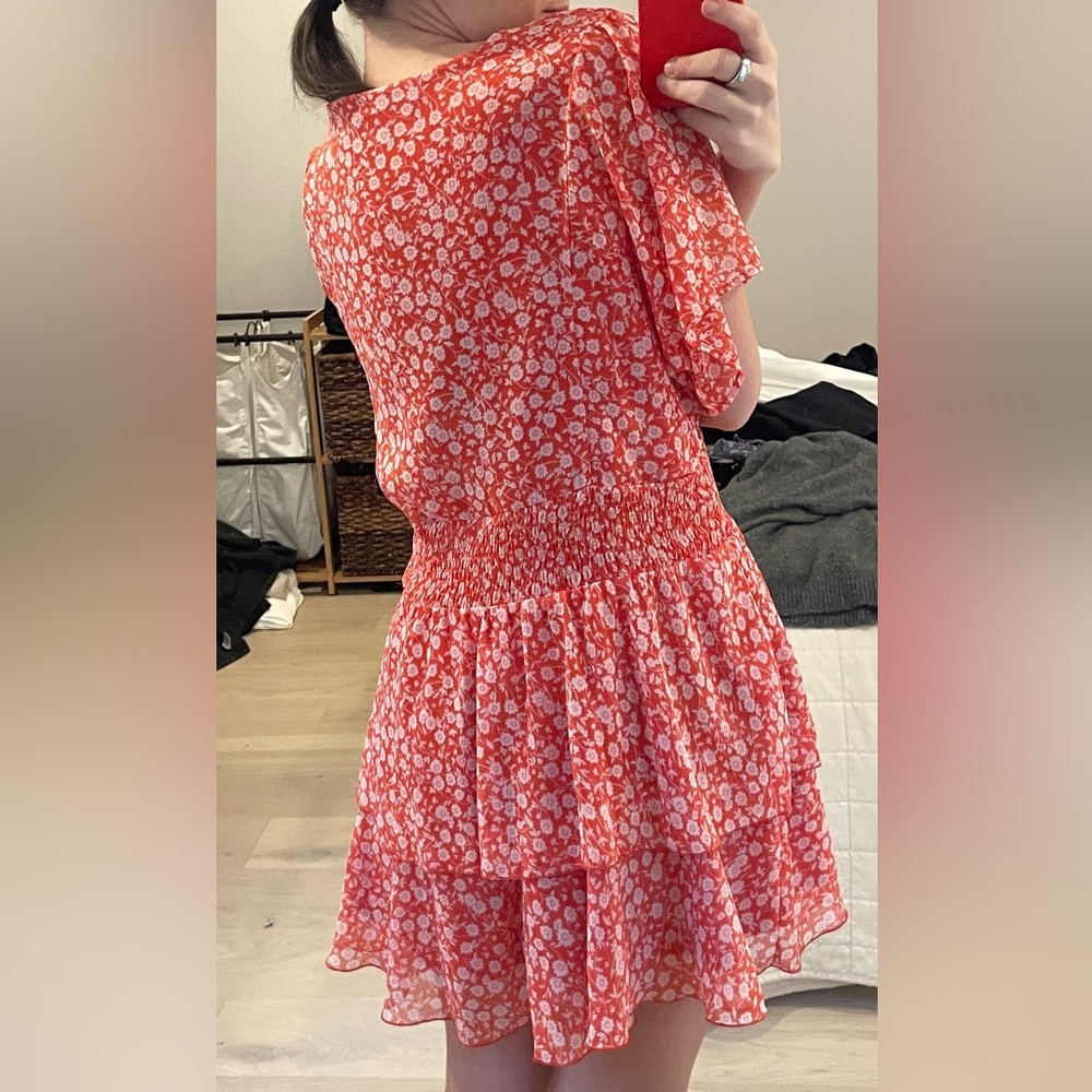 Zara Ruffled Printed Mini Dress - Picture 5 of 6